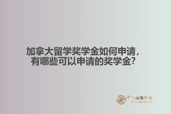 加拿大留學獎學金如何申請，有哪些可以申請的獎學金？