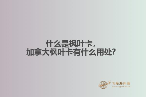 什么是楓葉卡，加拿大楓葉卡有什么用處？