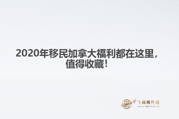 2020年移民加拿大福利都在這里，值得收藏！