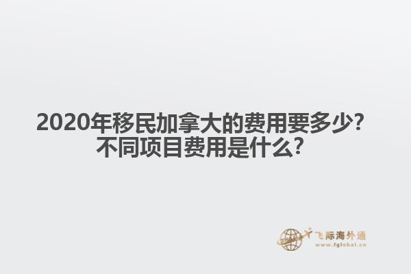 2020年移民加拿大的費用要多少？不同項目費用是什么？