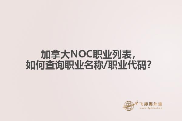 加拿大NOC職業(yè)列表，如何查詢職業(yè)名稱/職業(yè)代碼？