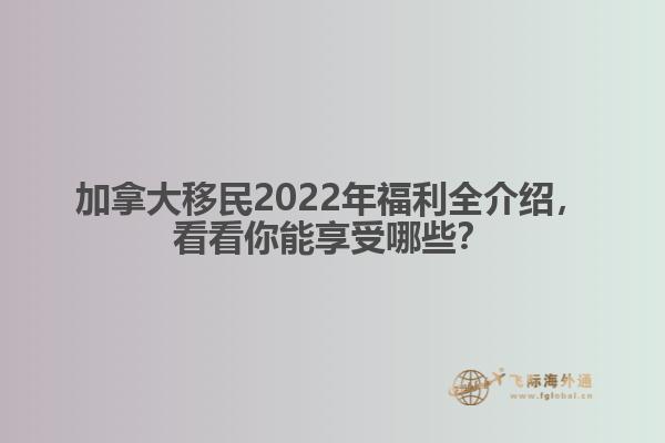 加拿大移民2022年福利全介紹，看看你能享受哪些？