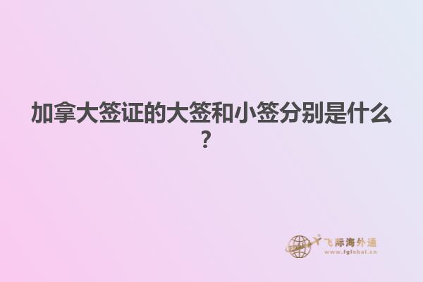 加拿大簽證的大簽和小簽分別是什么？