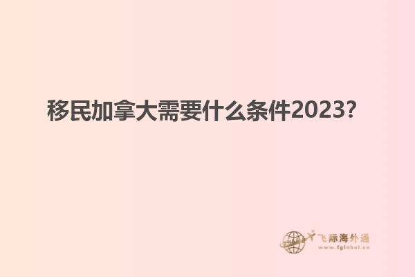 移民加拿大需要什么條件2023？