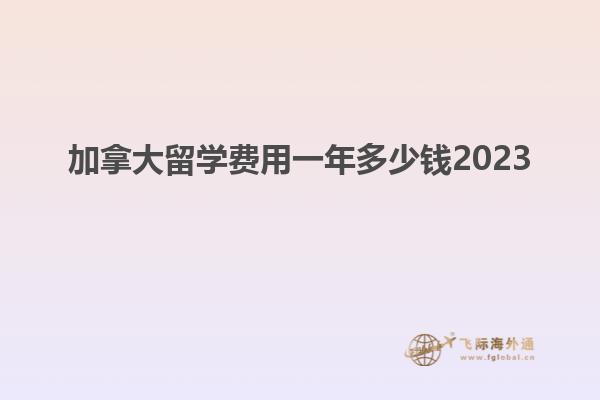 加拿大留學費用一年多少錢2023