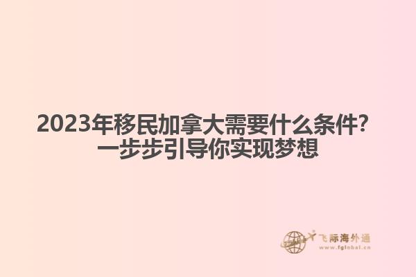 2023年移民加拿大需要什么條件？一步步引導(dǎo)你實(shí)現(xiàn)夢想