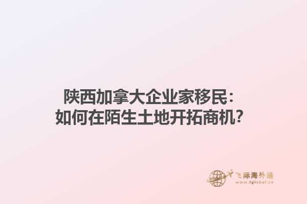 陜西加拿大企業(yè)家移民：如何在陌生土地開拓商機？