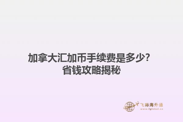 加拿大匯加幣手續(xù)費(fèi)是多少？省錢(qián)攻略揭秘