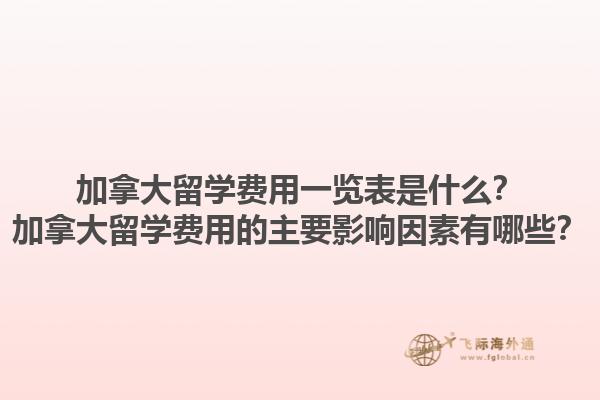 加拿大留學費用一覽表是什么？加拿大留學費用的主要影響因素有哪些？1.jpg