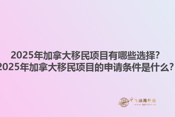 2025年加拿大移民項(xiàng)目有哪些選擇？2025年加拿大移民項(xiàng)目的申請(qǐng)條件是什么？1.jpg