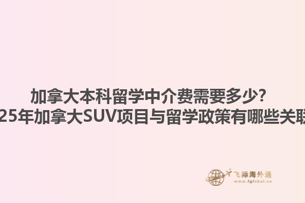 加拿大本科留學中介費需要多少？2025年加拿大SUV項目與留學政策有哪些關聯(lián)？