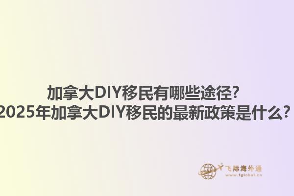 加拿大DIY移民有哪些途徑？2025年加拿大DIY移民的最新政策是什么？