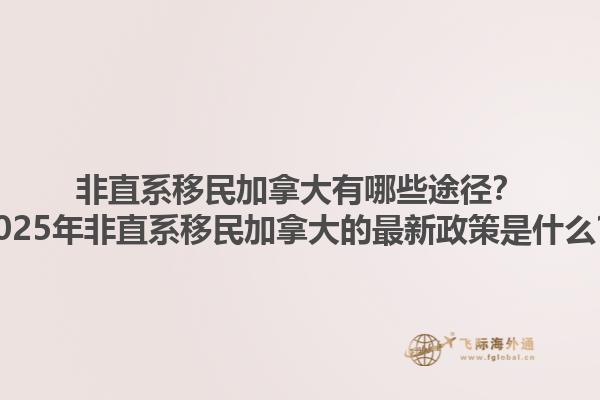 非直系移民加拿大有哪些途徑？2025年非直系移民加拿大的最新政策是什么？