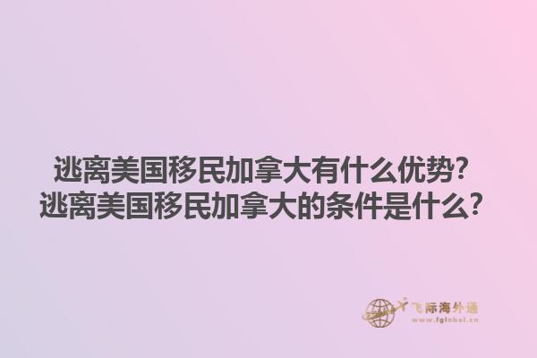 逃離美國移民加拿大有什么優(yōu)勢？逃離美國移民加拿大的條件是什么？1.jpg