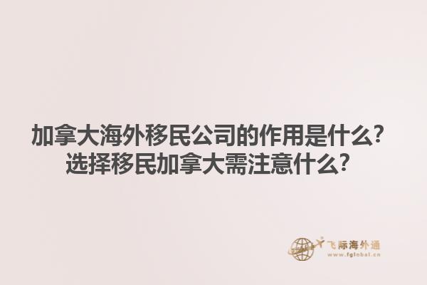 加拿大海外移民公司的作用是什么？選擇移民加拿大需注意什么？1.jpg
