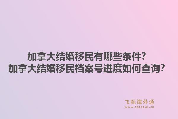 加拿大結(jié)婚移民有哪些條件？加拿大結(jié)婚移民檔案號(hào)進(jìn)度如何查詢？1.jpg