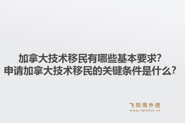 加拿大技術(shù)移民有哪些基本要求？申請加拿大技術(shù)移民的關(guān)鍵條件是什么？1.jpg
