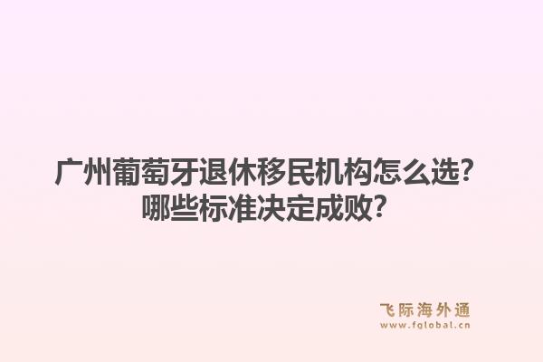 廣州葡萄牙退休移民機構怎么選？哪些標準決定成敗？