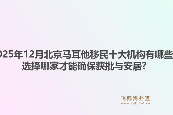 2025年12月北京馬耳他移民十大機(jī)構(gòu)有哪些？選擇哪家才能確保獲批與安居？
