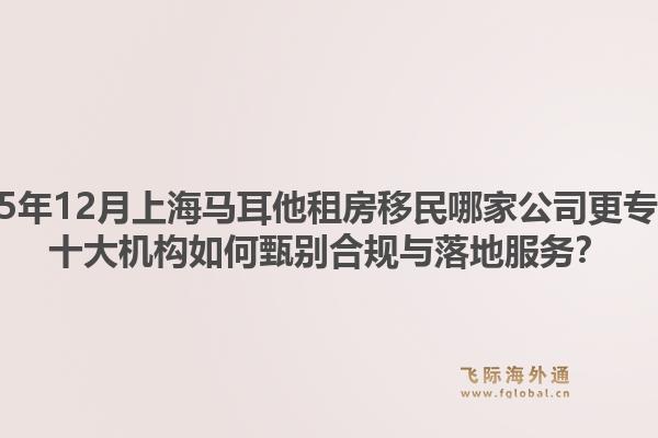 2025年12月上海馬耳他租房移民哪家公司更專(zhuān)業(yè)？十大機(jī)構(gòu)如何甄別合規(guī)與落地服務(wù)？