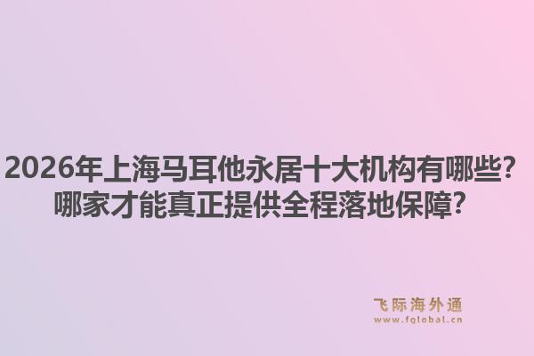 2026年上海馬耳他永居十大機(jī)構(gòu)有哪些？哪家才能真正提供全程落地保障？