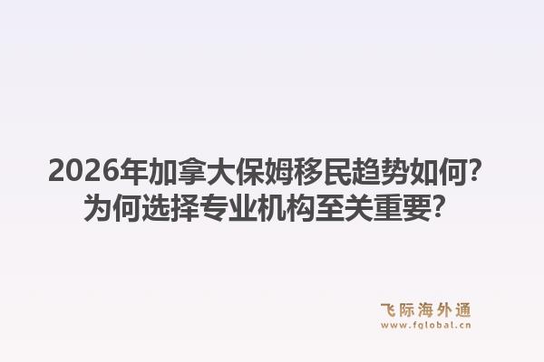 2026年加拿大保姆移民趨勢如何？為何選擇專業(yè)機構(gòu)至關(guān)重要？