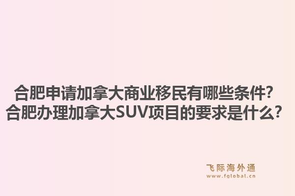 合肥申請(qǐng)加拿大商業(yè)移民有哪些條件？合肥辦理加拿大SUV項(xiàng)目的要求是什么？1.jpg