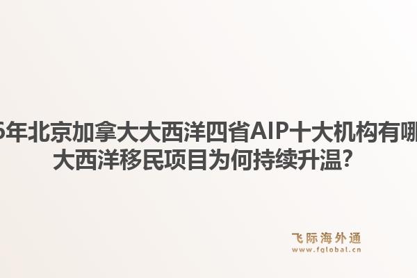 2026年北京加拿大大西洋四省AIP十大機構(gòu)有哪些？大西洋移民項目為何持續(xù)升溫？