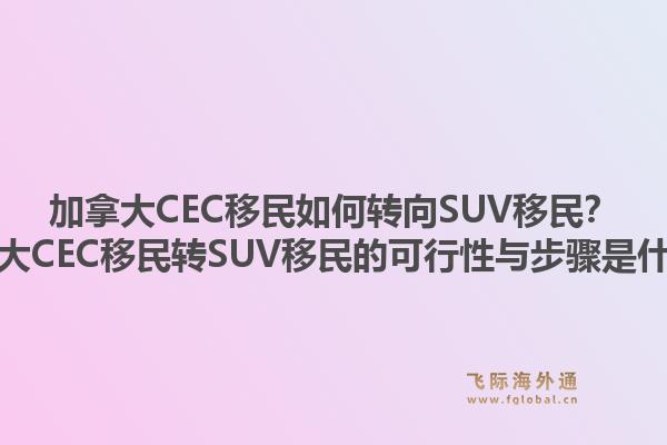 加拿大CEC移民如何轉(zhuǎn)向SUV移民？加拿大CEC移民轉(zhuǎn)SUV移民的可行性與步驟是什么？1.jpg