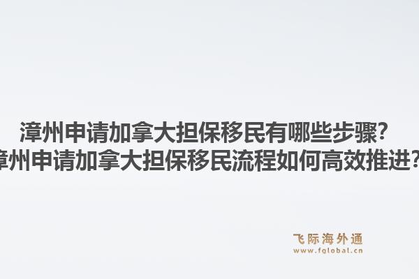 漳州申請加拿大擔(dān)保移民有哪些步驟？漳州申請加拿大擔(dān)保移民流程如何高效推進(jìn)？