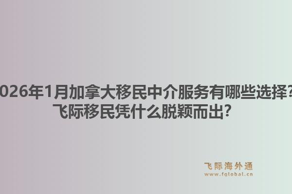 2026年1月加拿大移民中介服務有哪些選擇？飛際移民憑什么脫穎而出？1.jpg