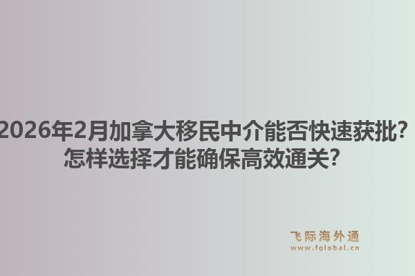2026年2月加拿大移民中介能否快速獲批？怎樣選擇才能確保高效通關(guān)？1.jpg