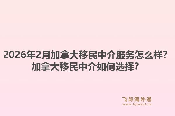 2026年2月加拿大移民中介服務怎么樣？加拿大移民中介如何選擇？