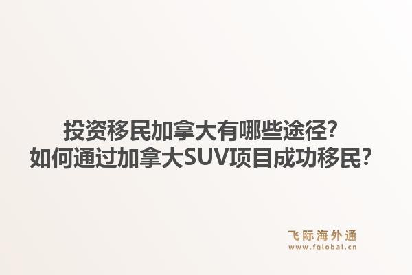 投資移民加拿大有哪些途徑？如何通過加拿大SUV項目成功移民？1.jpg