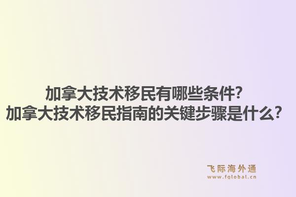 加拿大技術(shù)移民有哪些條件？加拿大技術(shù)移民指南的關(guān)鍵步驟是什么？1.jpg