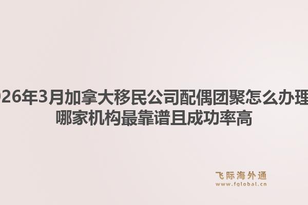 2026年3月加拿大移民公司配偶團(tuán)聚怎么辦理？哪家機(jī)構(gòu)最靠譜且成功率高