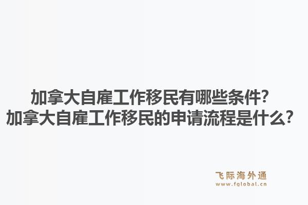 加拿大自雇工作移民有哪些條件？加拿大自雇工作移民的申請流程是什么？