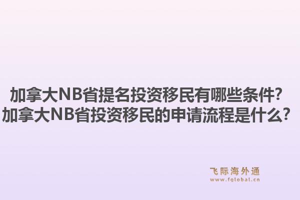 加拿大NB省提名投資移民有哪些條件？加拿大NB省投資移民的申請流程是什么？1.jpg