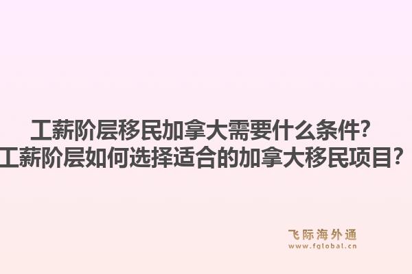 工薪階層移民加拿大需要什么條件？工薪階層如何選擇適合的加拿大移民項(xiàng)目？1.jpg