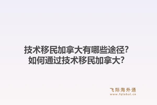 技術(shù)移民加拿大有哪些途徑？如何通過技術(shù)移民加拿大？1.jpg